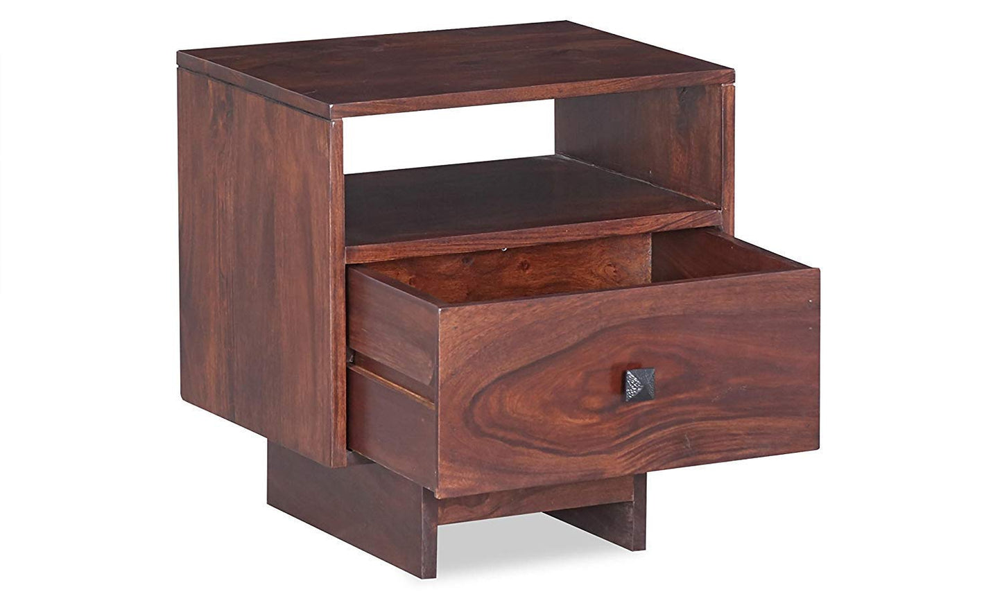 Gangwon Bedside Table (Light Walnut Sheesham)
