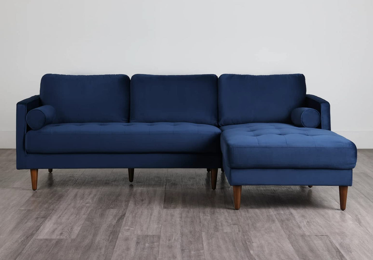 MidCen Wooden 3 Seater Sofa Set with High-Density Comfortable Foam for Home & Living Room (Upholstered- Dark Green Velvet Fabric)