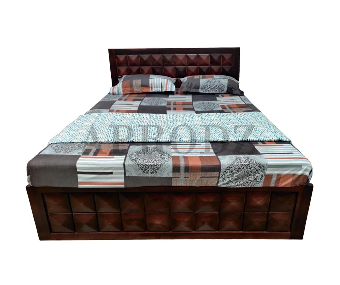 Solid Sheesham Wooden Double Bed with Storage Box for Living Room, Bed Room