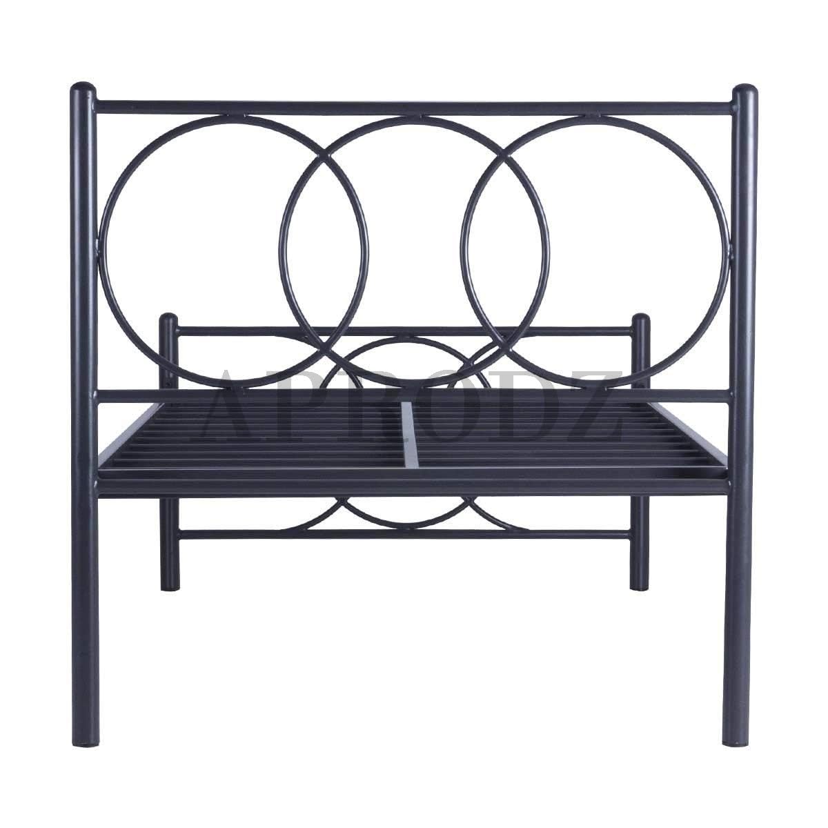 Black Powder-Coated Single Metal Bed | Sturdy and Durable Frame | Modern Minimalist Design | Easy Assembly | Ideal for Small Spaces