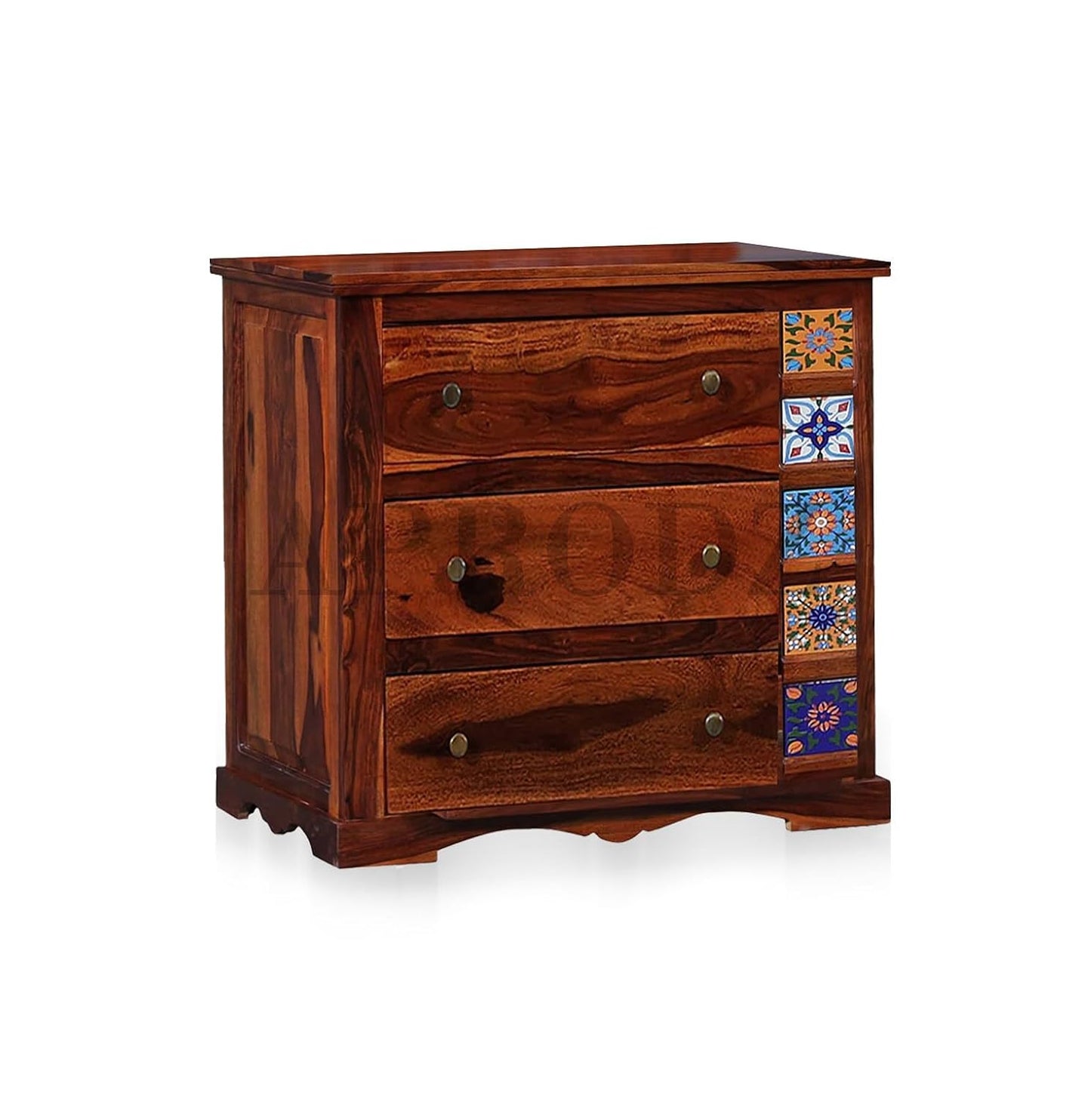 APRODZ Siramika Sheesham Wood Dressing Table with Three Drawer Storage for Living Room (Honey Oak Finish)