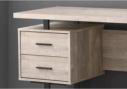 Mango Wood Calio Study Desk Table for Home and Office | Taupe + Black Powdercoated Finish