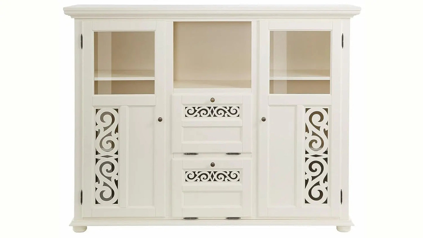 Soild Wood Fora Sideboard Storage Cabinet for Living Room | White Finish