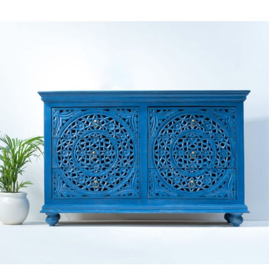 Wooden Cabinet | Crockery Cabinet Furniture | Sideboard Cabinet Living Room | Cabinet for Storage Wooden Furniture | Chest of Drawers Wooden for Living Room | Blue