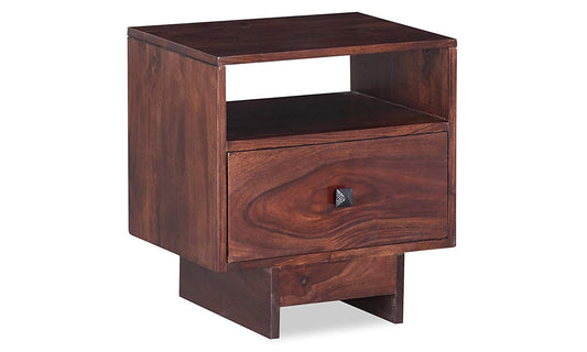 Gangwon Bedside Table (Light Walnut Sheesham)