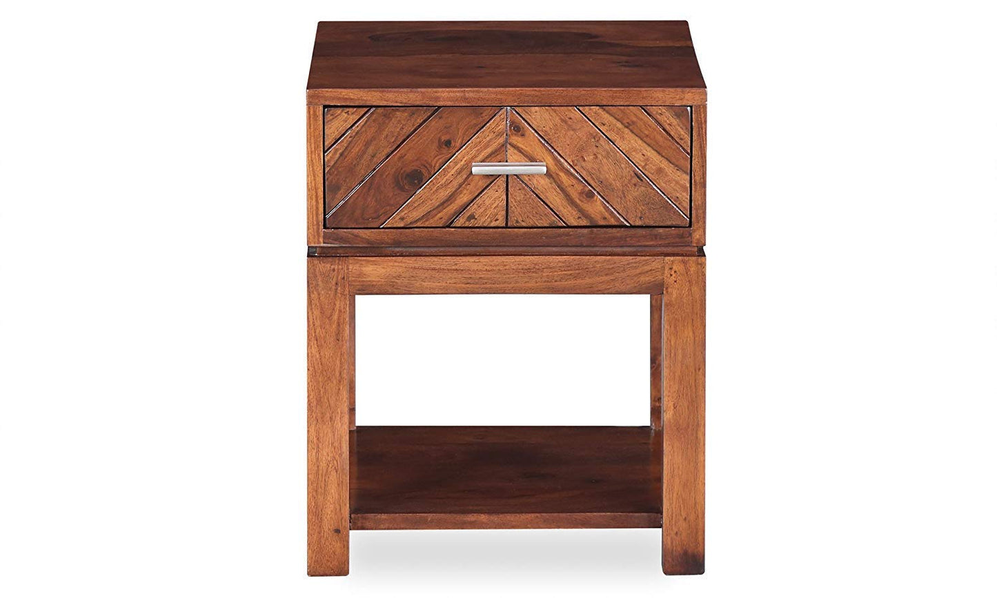 Lorca Bedside Table (Light Honey Sheesham