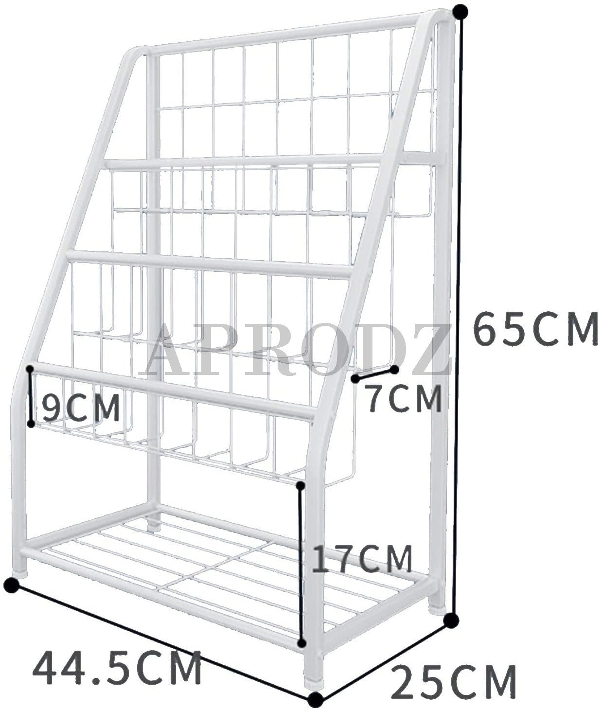 Children's Three Storey Metal Floor to Ceiling Picture Book Rack, Newspaper Rack Mint