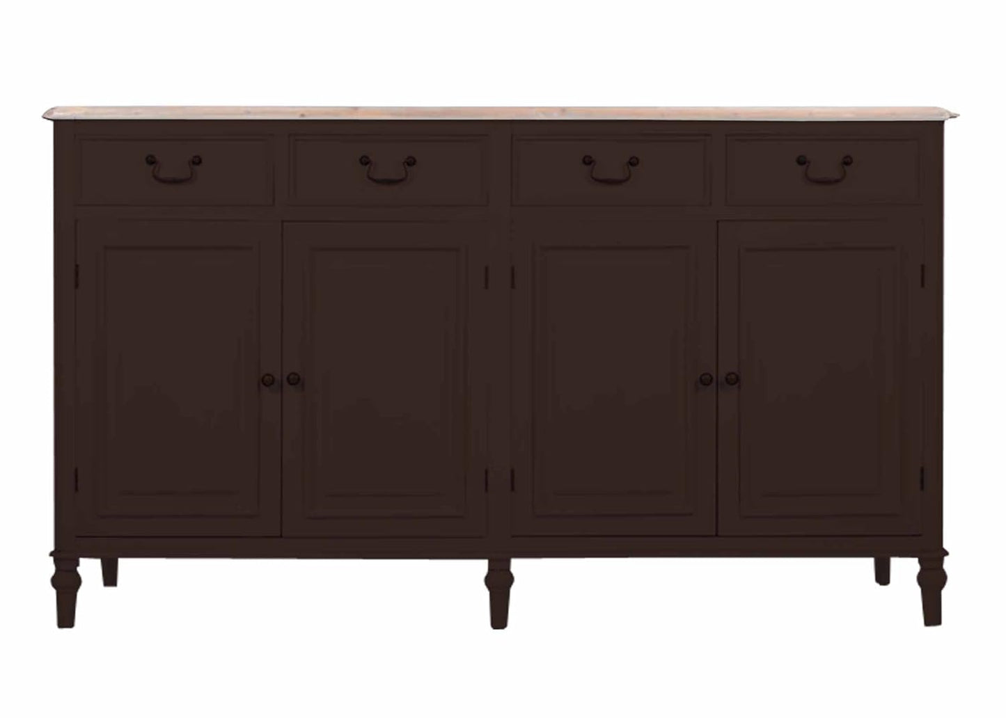 Solid Wood Cancun Storage Sideboard Cabinet with 4 Door and 4 Drawer for Living Room