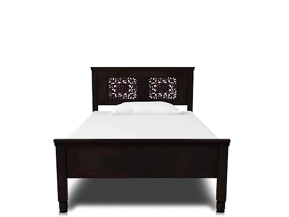 Sheesham Wood Without Storage Fraya Single Size Bed for Bedroom Stylish | Walnut Finish
