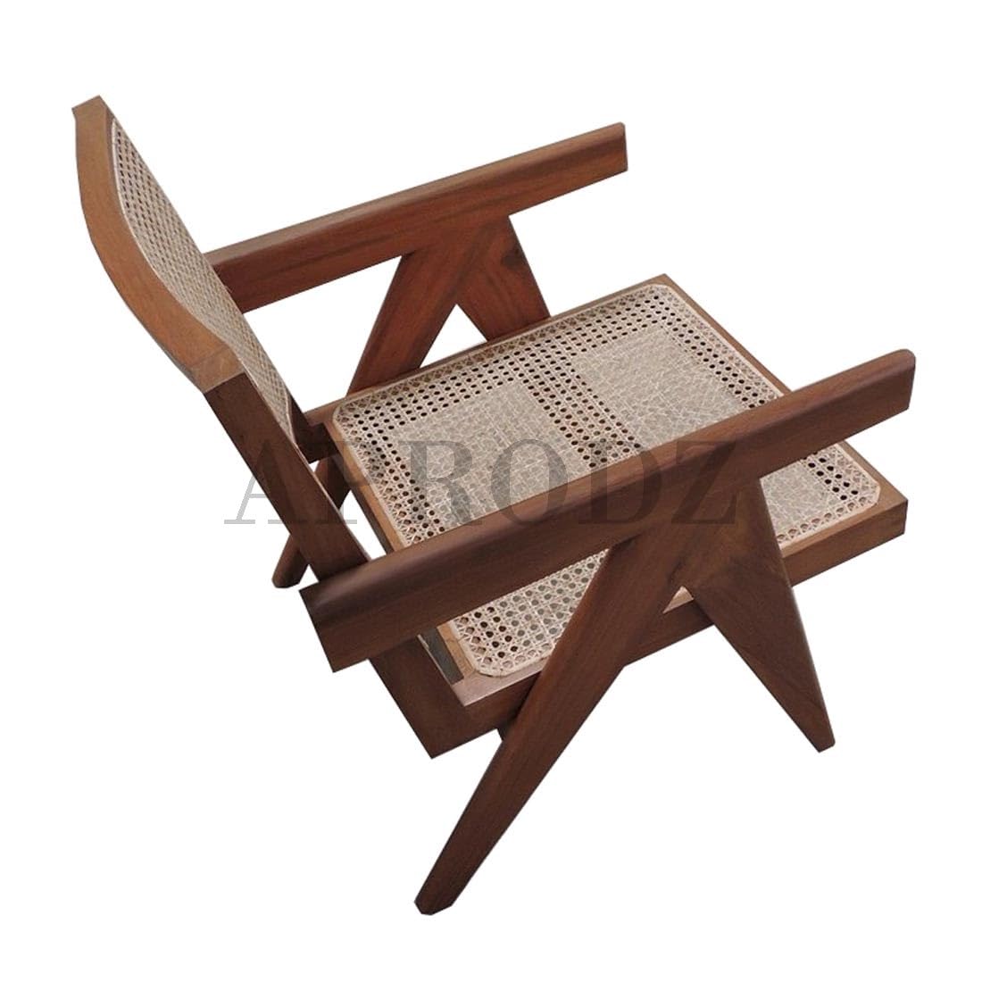 Darson Lenin French Style Teak Wood Cane Armchair(Set of 2)