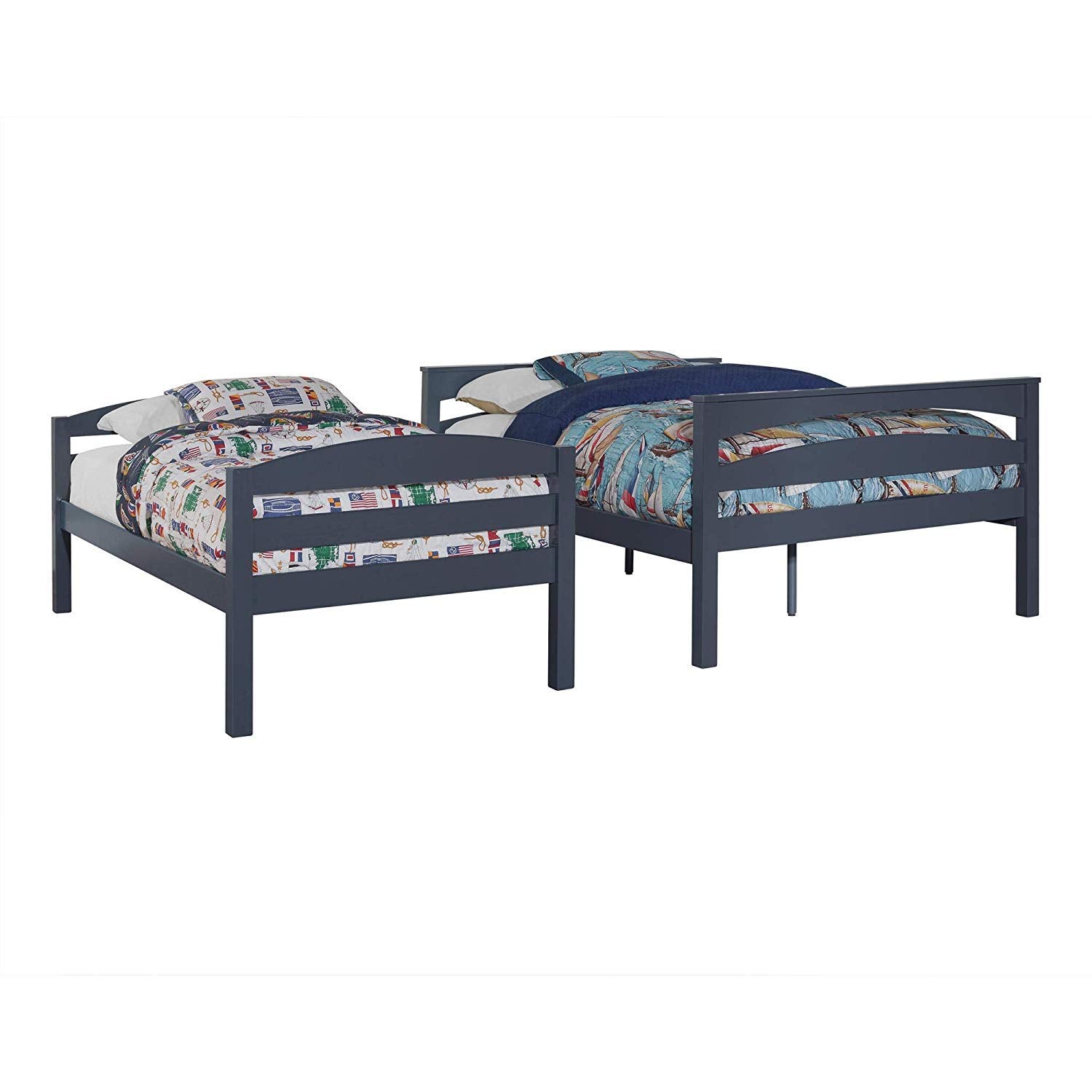 APRODZ Solid Wood Reese Bunk Bed for Bedroom | Graphite Blue Finish