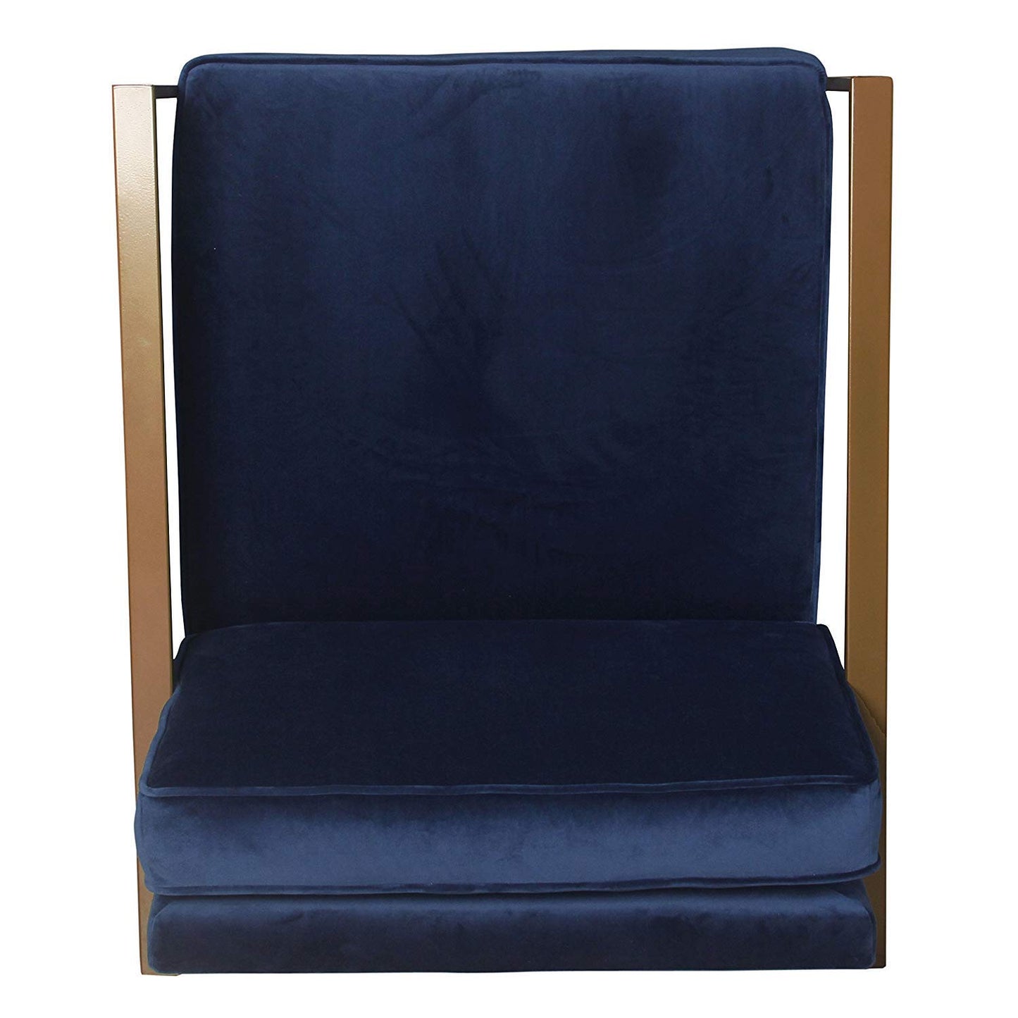 Aprodz Hudson Modern Velvet Accent Chair, Metal Frame, Navy