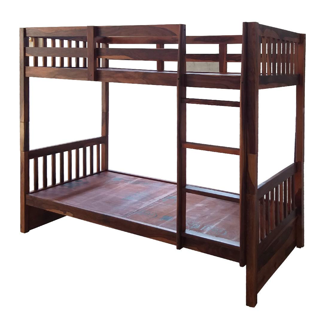 APRODZ Sheesham Wood Moyer Bunk Bed for Bedroom |Light Rosewood Finish