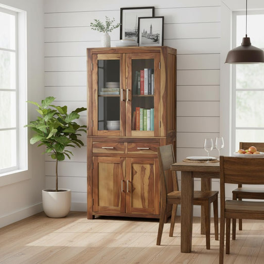 Bookshelf | Sheesham Wood Wooden Storage Organizer | Shelves Bookcase Rustic Durable, Stylish & Compact Design for Home, Office & Living Room | Furniture Organizer Elegant Finish (Brown)