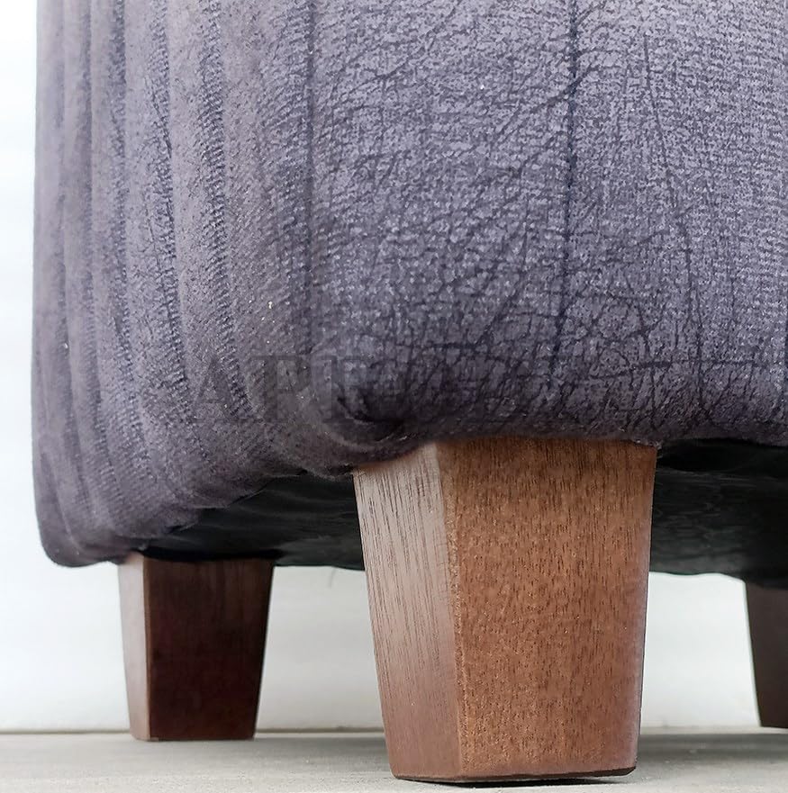 Ottoman Stool for Living Room | Pouffes for Sitting| Foot stools | Office Stools | Decoration & Dressing Table Suede Fabric Set of 2 Hale Navy...