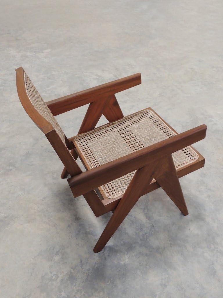Darson Lenin French Style Teak Wood Cane Armchair(Set of 2)