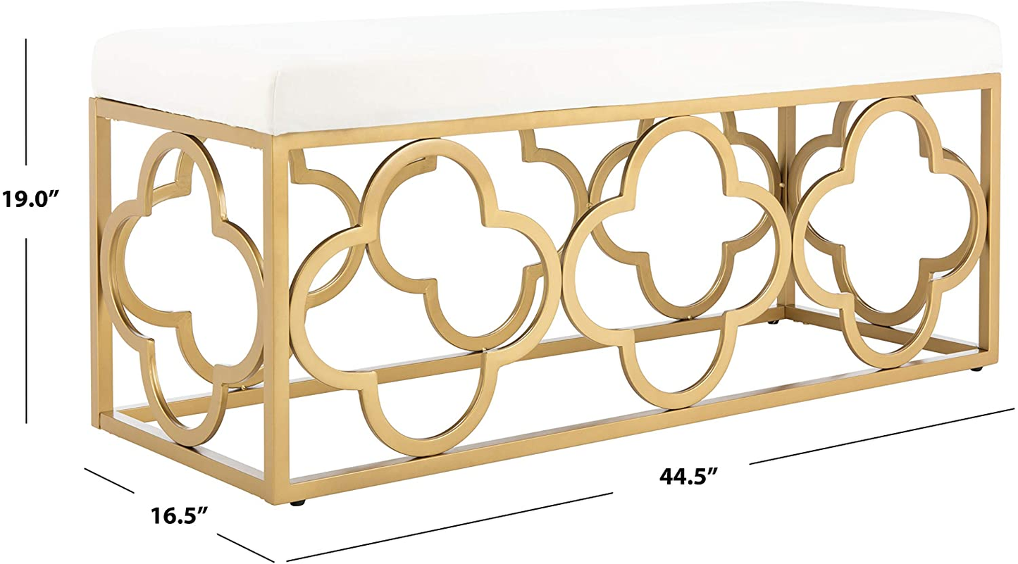 Fleur Bench Glam Velvet and Metal