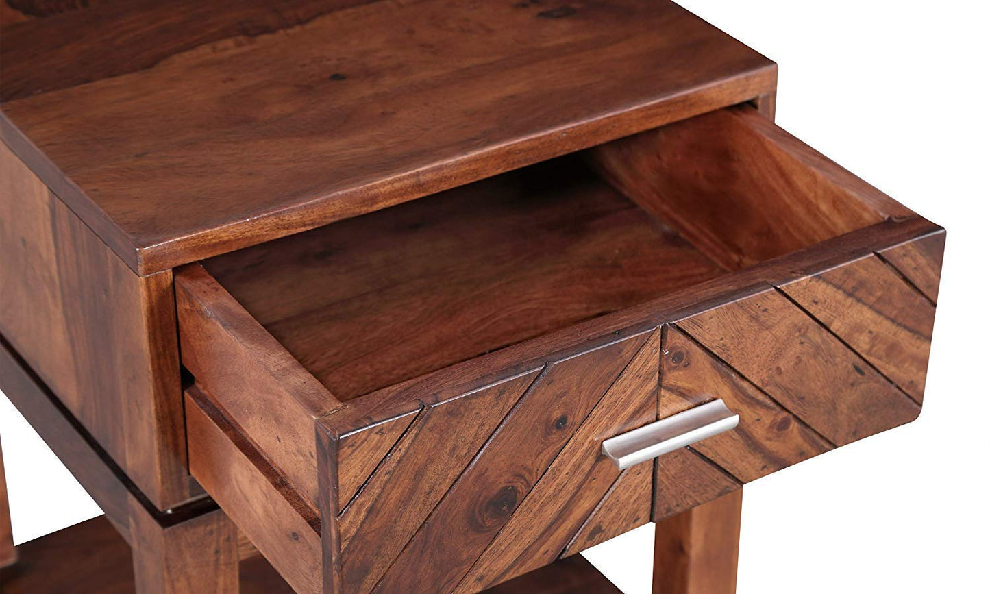 Lorca Bedside Table (Light Honey Sheesham