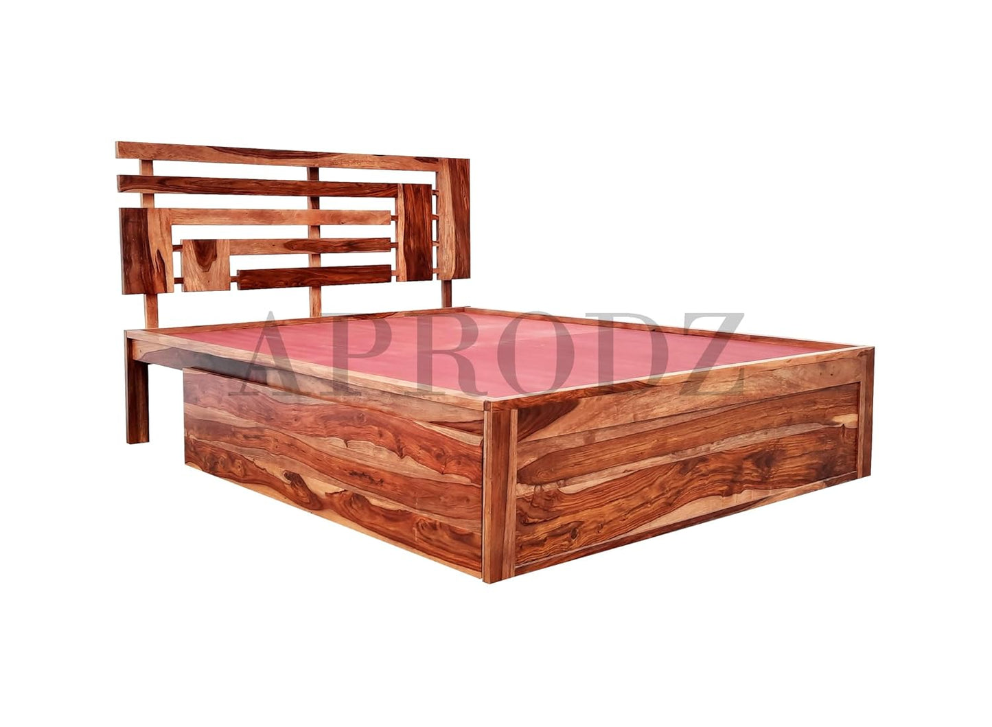 Keviv Sheesham Wood Queen Size Bed with Drawers Storage for Home & Bedroom Wooden Beds Living Room (Teak Finish)