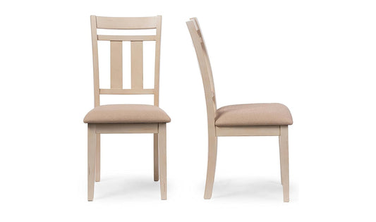 Solid Wood Torrance Dining Chair Set for Home | Set of 2 Chair | Cream Finish