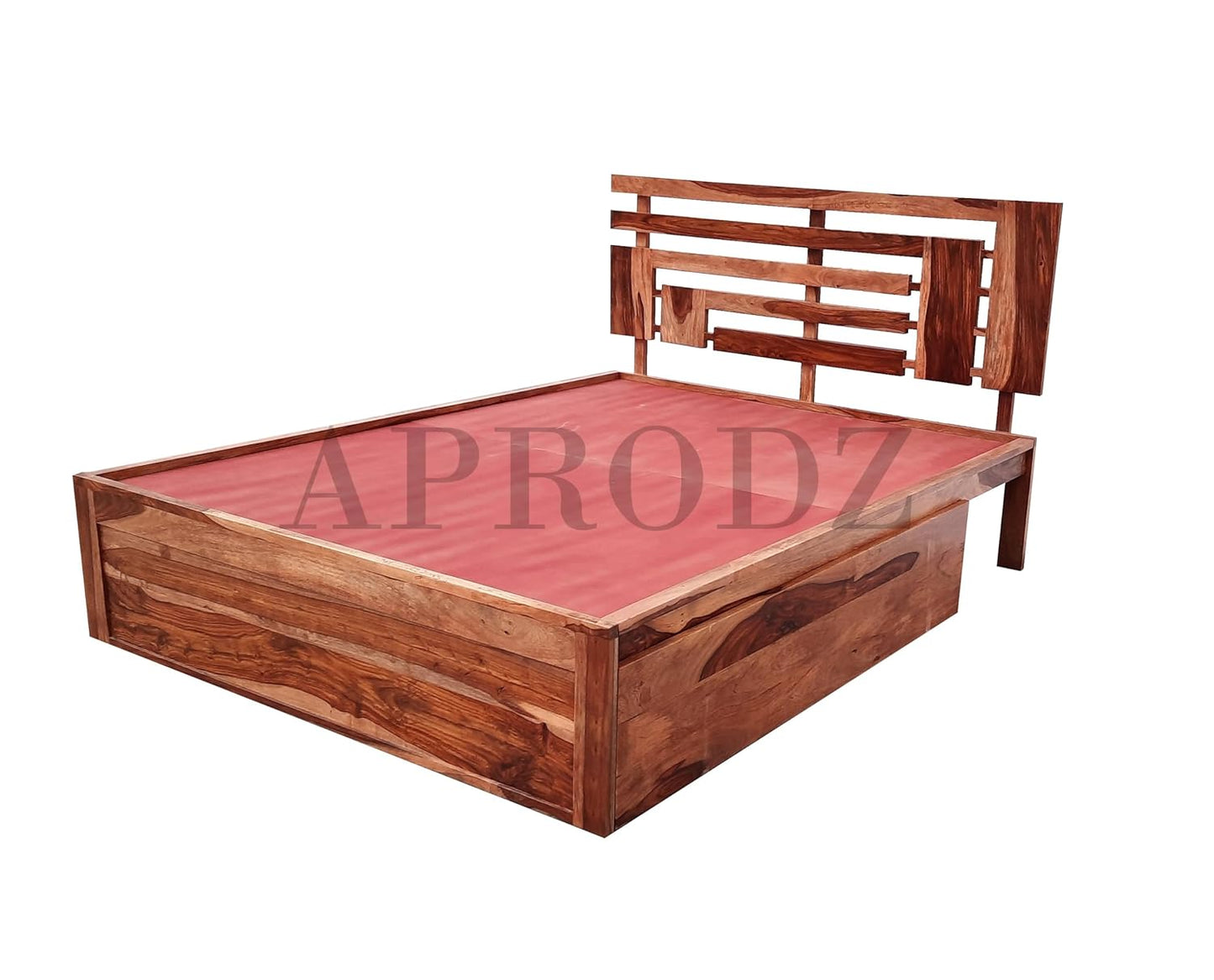 Keviv Sheesham Wood Queen Size Bed with Drawers Storage for Home & Bedroom Wooden Beds Living Room (Teak Finish)