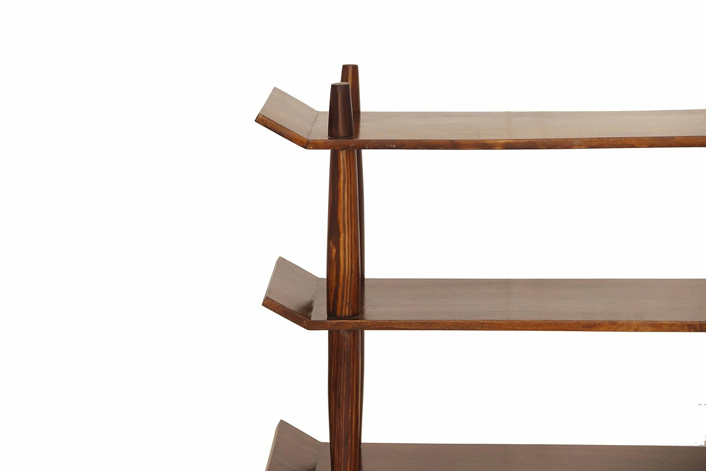 Solid Wood Stylish Bookcases and Book Shelves for Living Room | Rack Shelf | Natural Finish, Brown