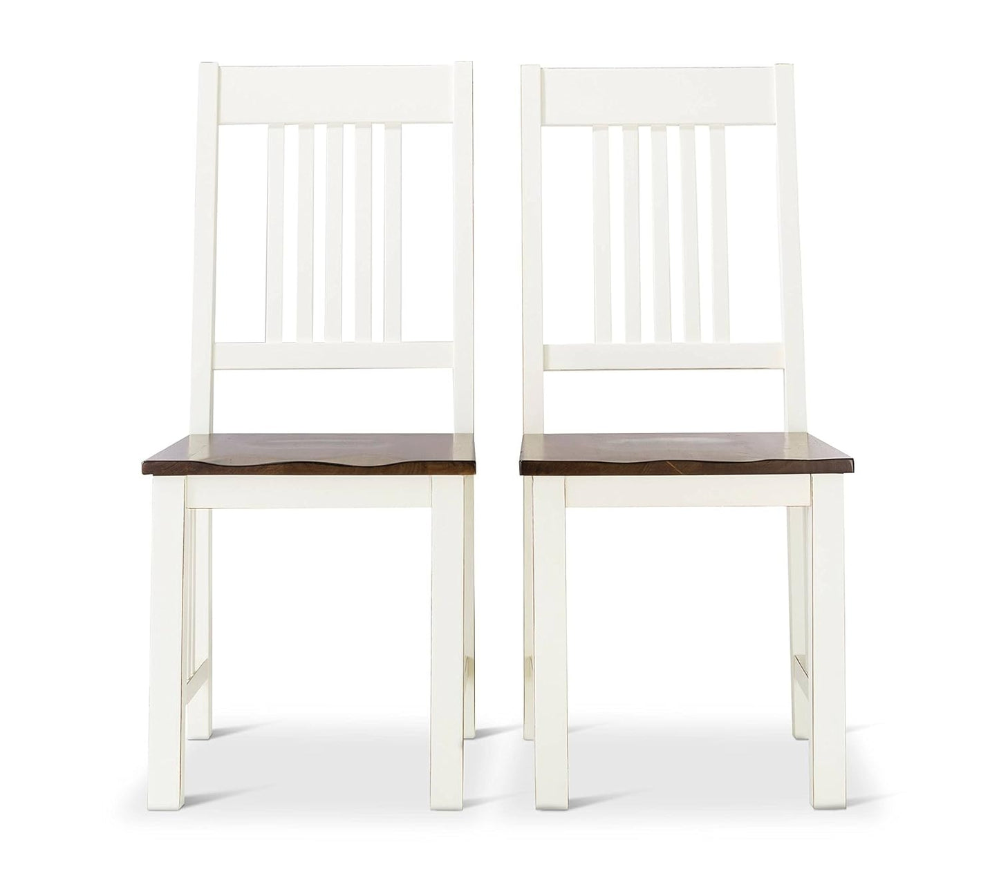 APRODZ Mango Wood Edirne Dining Chair Set for Home | Set of 2 Chair | White Finish