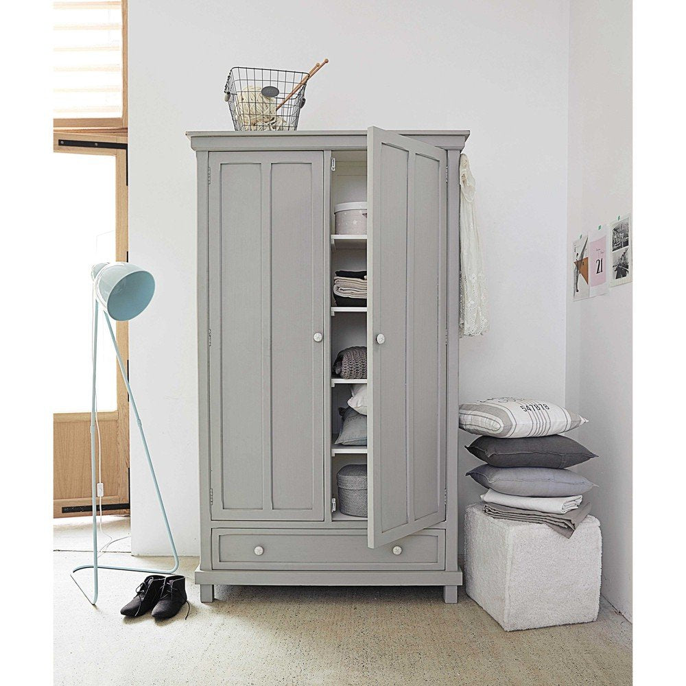 Aprodz Mango Wood Antelya Multipurpose Storage Sleek Wardrobe Almirah for Living Room