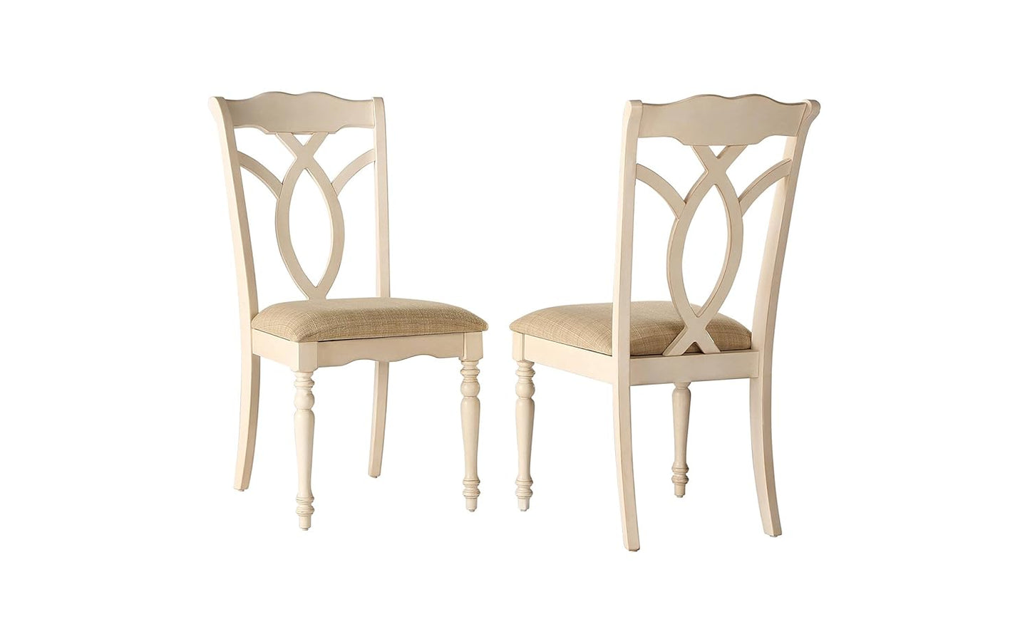 APRODZ Mango Wood Cordoba Dining Chair Set for Home | Set of 2 Chair | Cream Finish