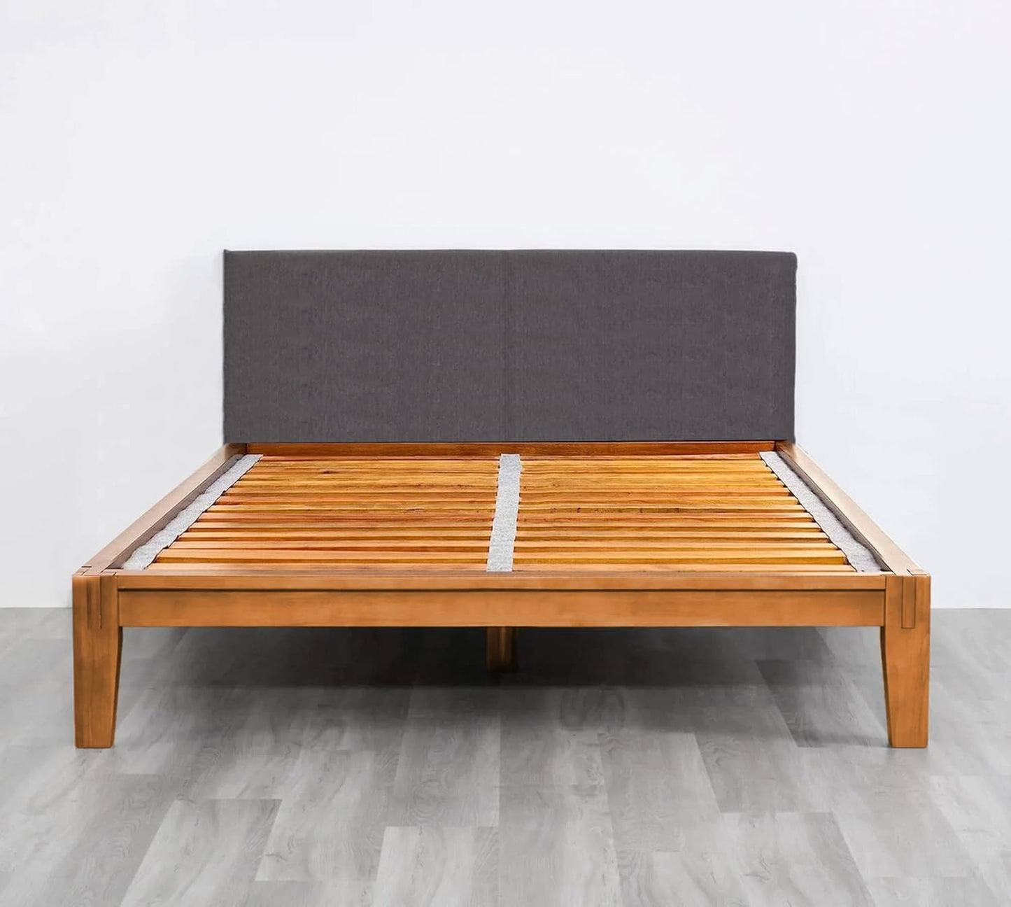 APRODZ Juno Upholstered and Acacia Wood Platform Bed (bd-483-q, Queen)