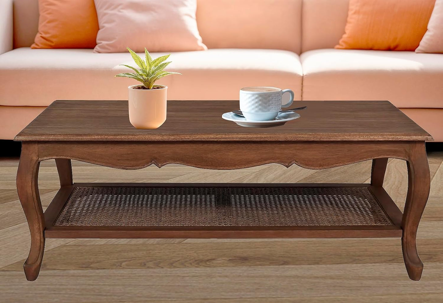 Laura Inspired Coffee Table | Rustic Charm | Solid Wood Construction | Ideal for Living Room Décor
