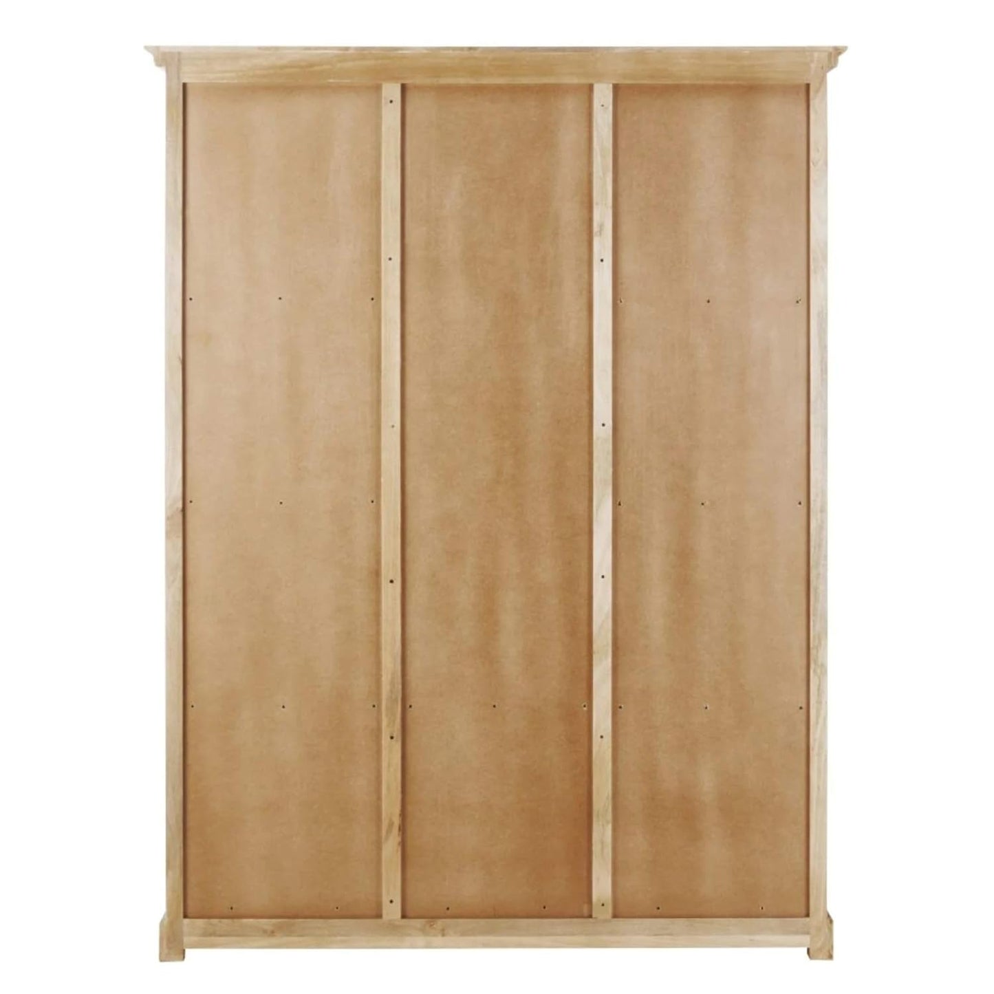 Aprodz Mango Wood Multipurpose Storage 3-Door Hanoi Wardrobe Almirah for Living Room | Brown Finish