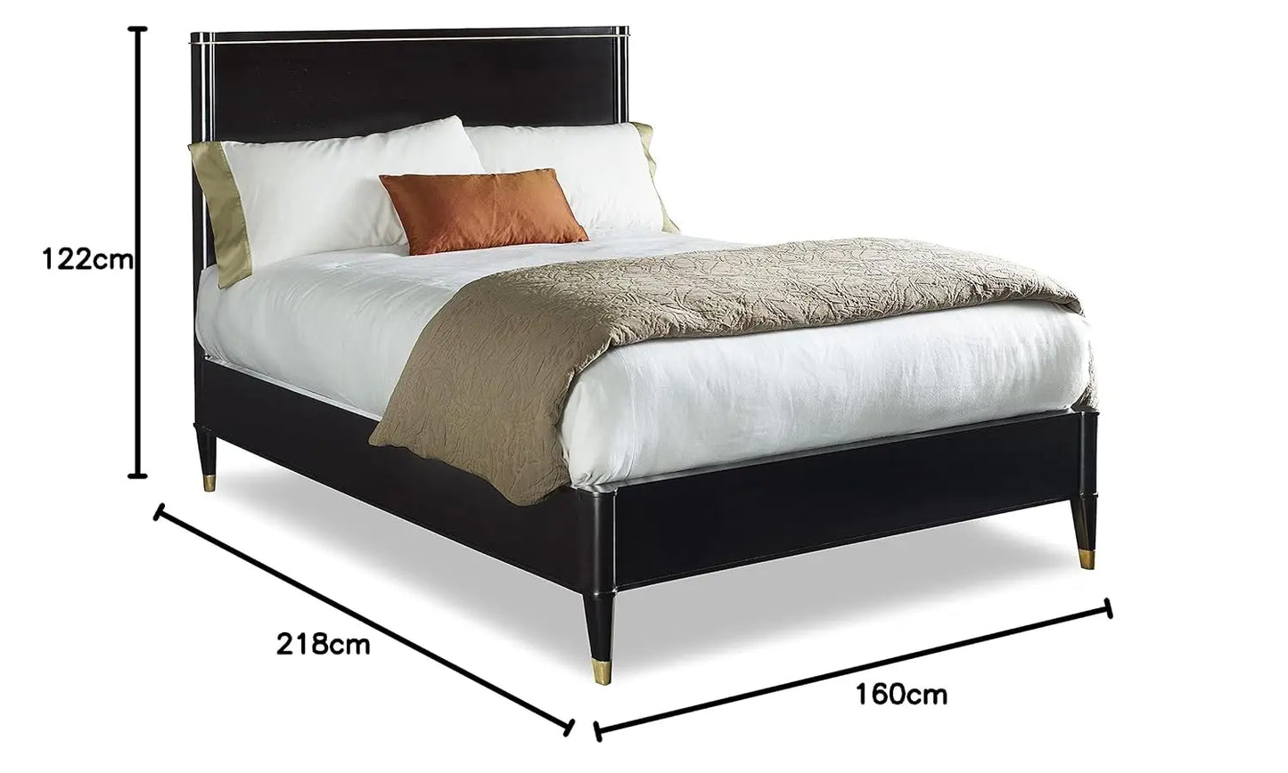 Solid Wood Without Storage Queen Size Deloit Bed for Bedroom Stylish | Brown Finish