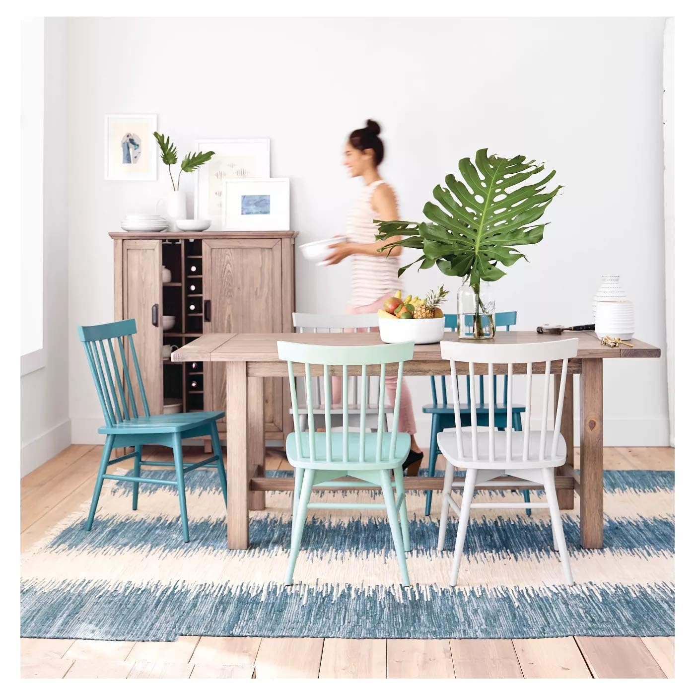 APRODZ Solid Mango Wood Grey Dining Chairs for Living Room | Set of 2 Wooden Chair