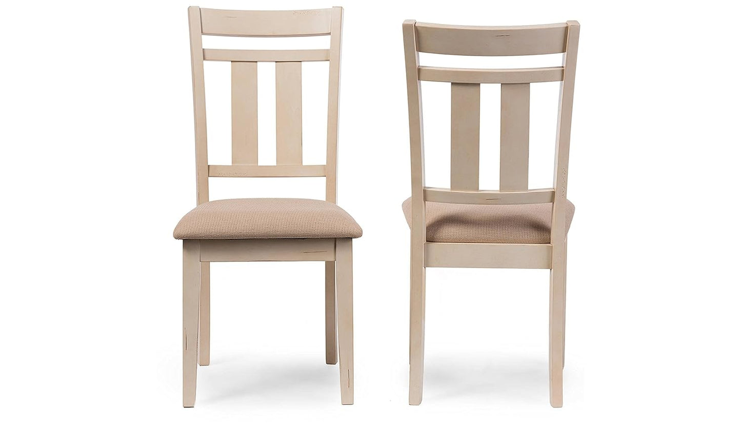 Solid Wood Torrance Dining Chair Set for Home | Set of 2 Chair | Cream Finish