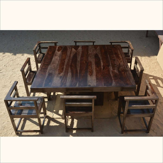 APRODZ Sheesham Wood Manila 8 Seater Dining Table Set for Home | Dining Furniture | Brown Finish