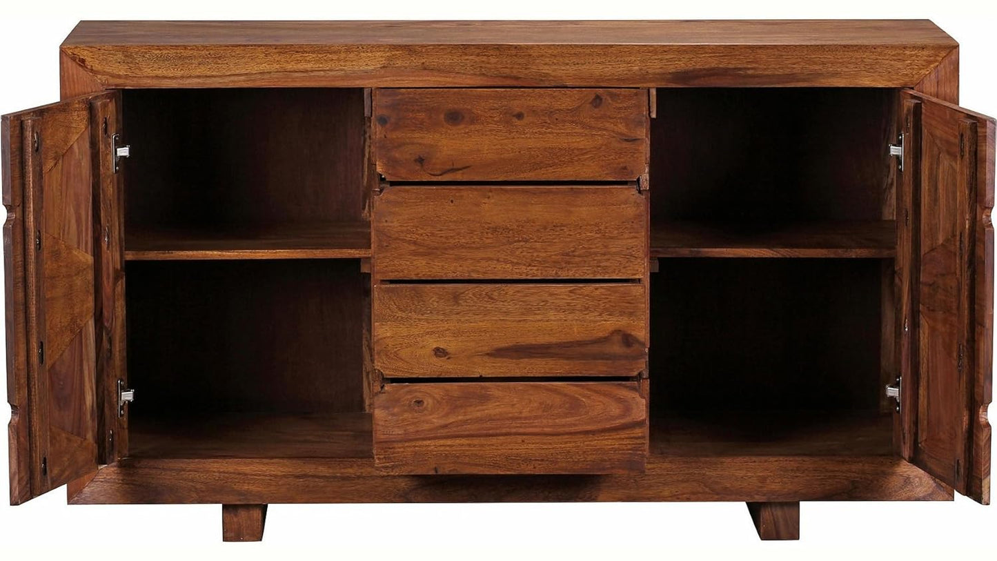 APRODZ Solid Wood Caucaia Sideboard Storage Cabinet for Living Room