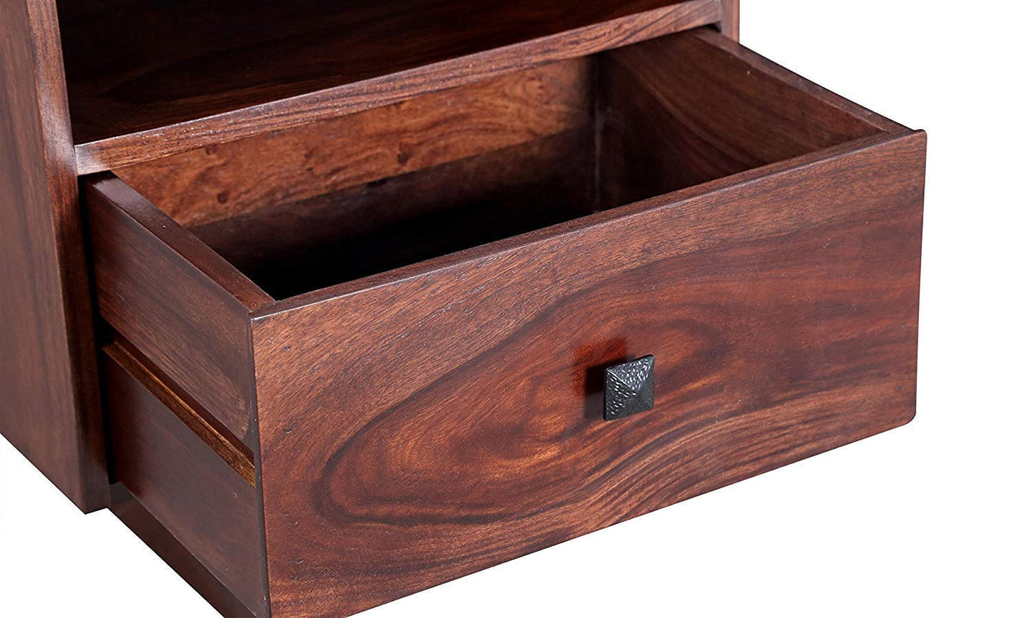 Gangwon Bedside Table (Light Walnut Sheesham)
