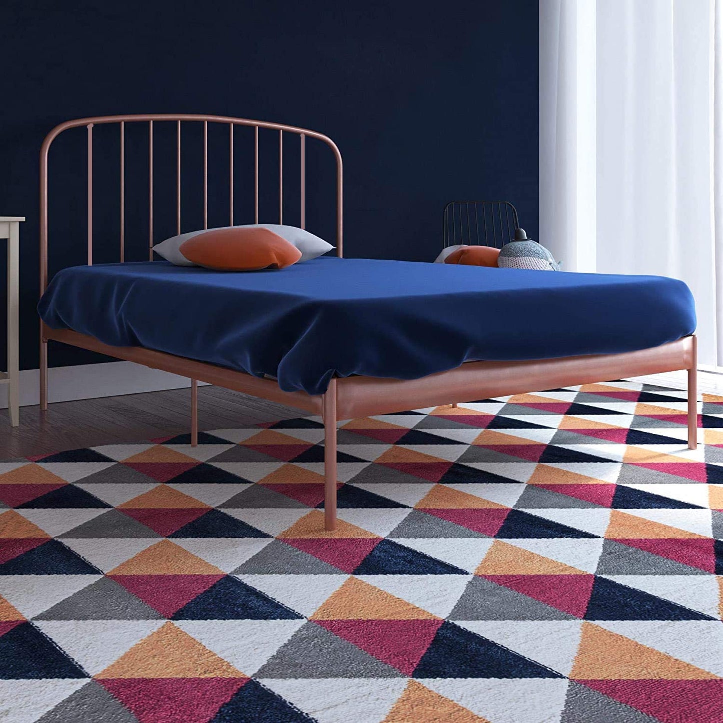 Chic Metal Bed Frame with Rounded Headboard | Adjustable Height