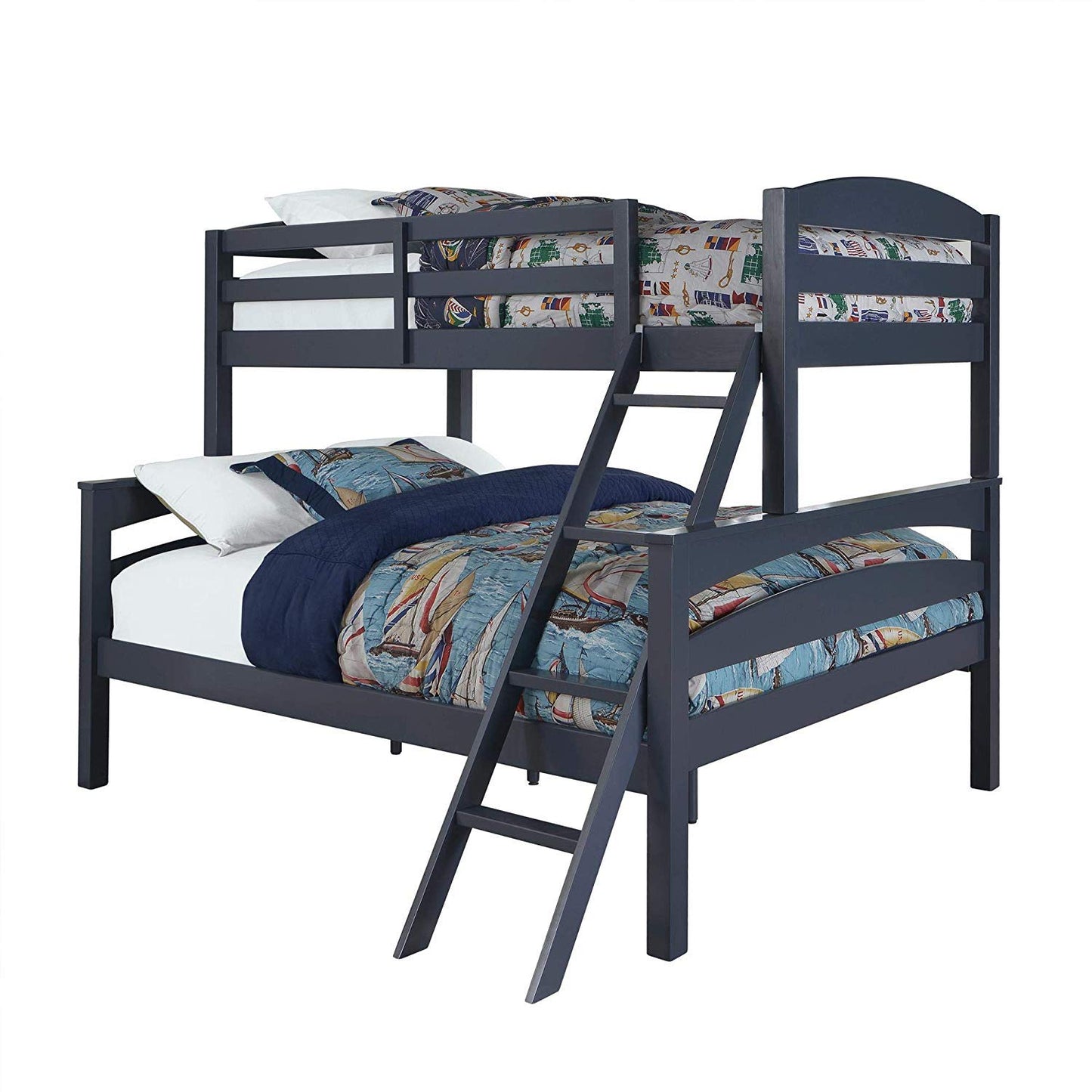 APRODZ Solid Wood Reese Bunk Bed for Bedroom | Graphite Blue Finish