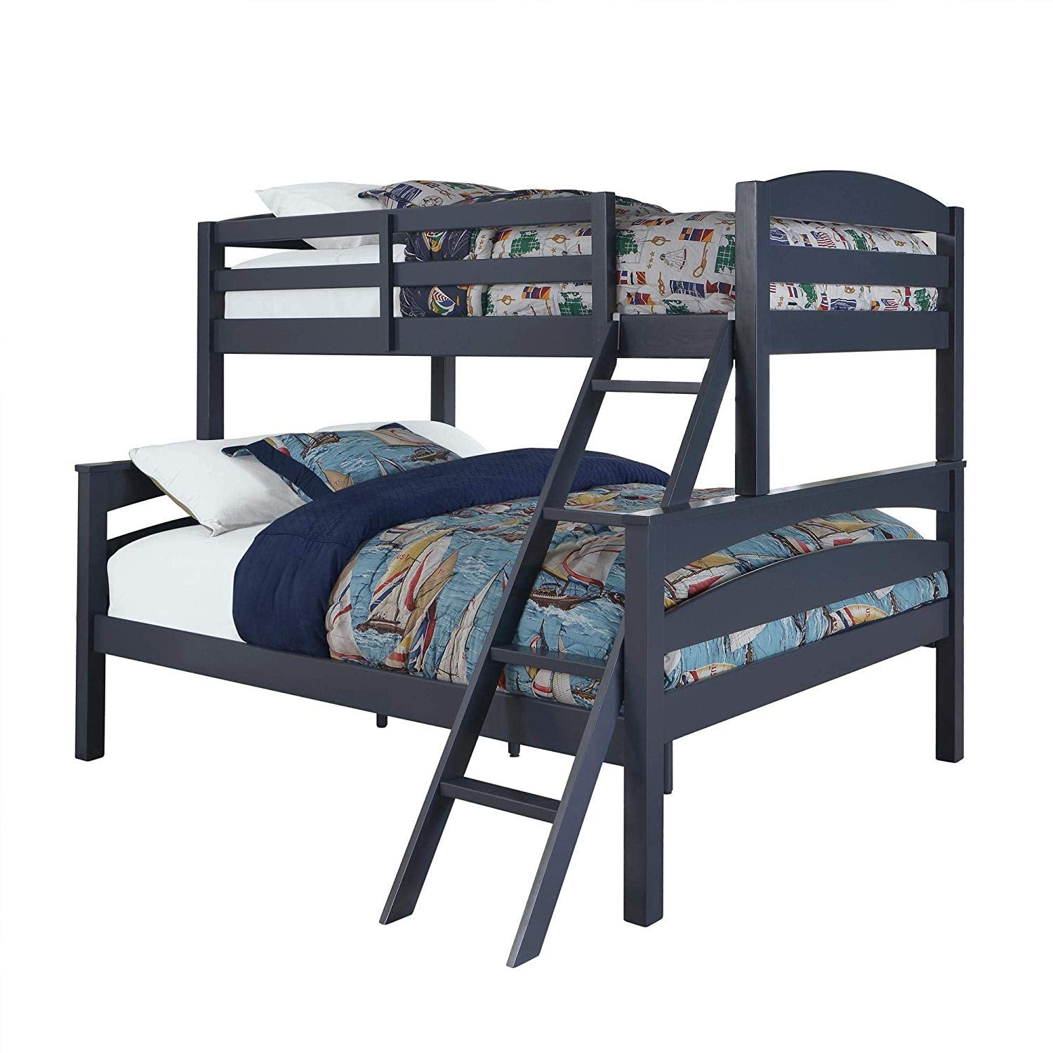 APRODZ Solid Wood Reese Bunk Bed for Bedroom | Graphite Blue Finish