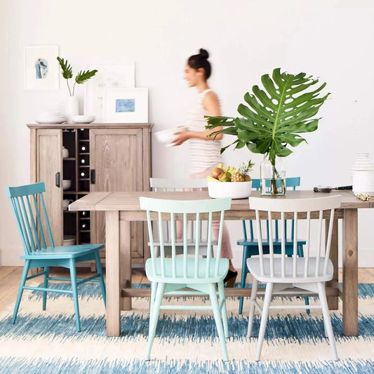 APRODZ Solid Mango Wood Grey Dining Chairs for Living Room | Set of 2 Wooden Chair