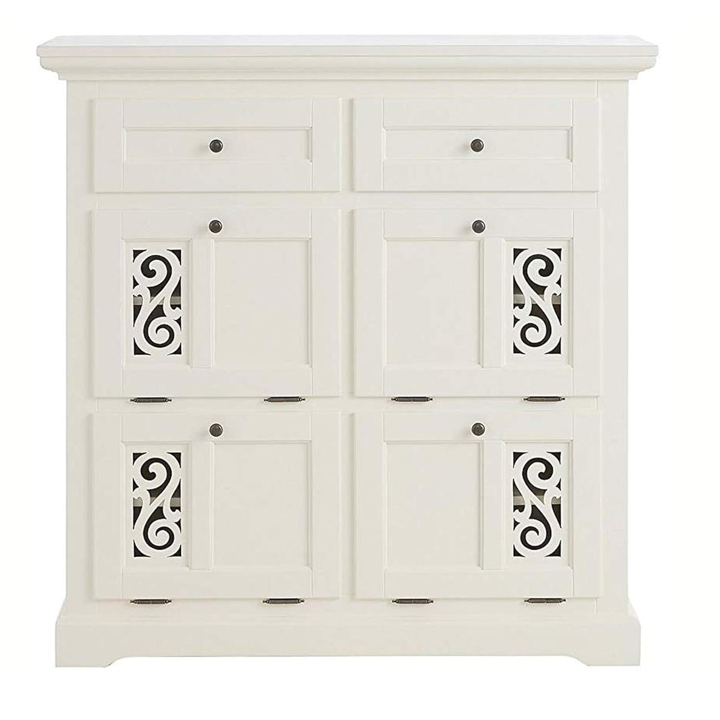 APRODZ Mango Wood Preto Shoe Cabinet for Home | Shoe Rack Organiser | White Finish