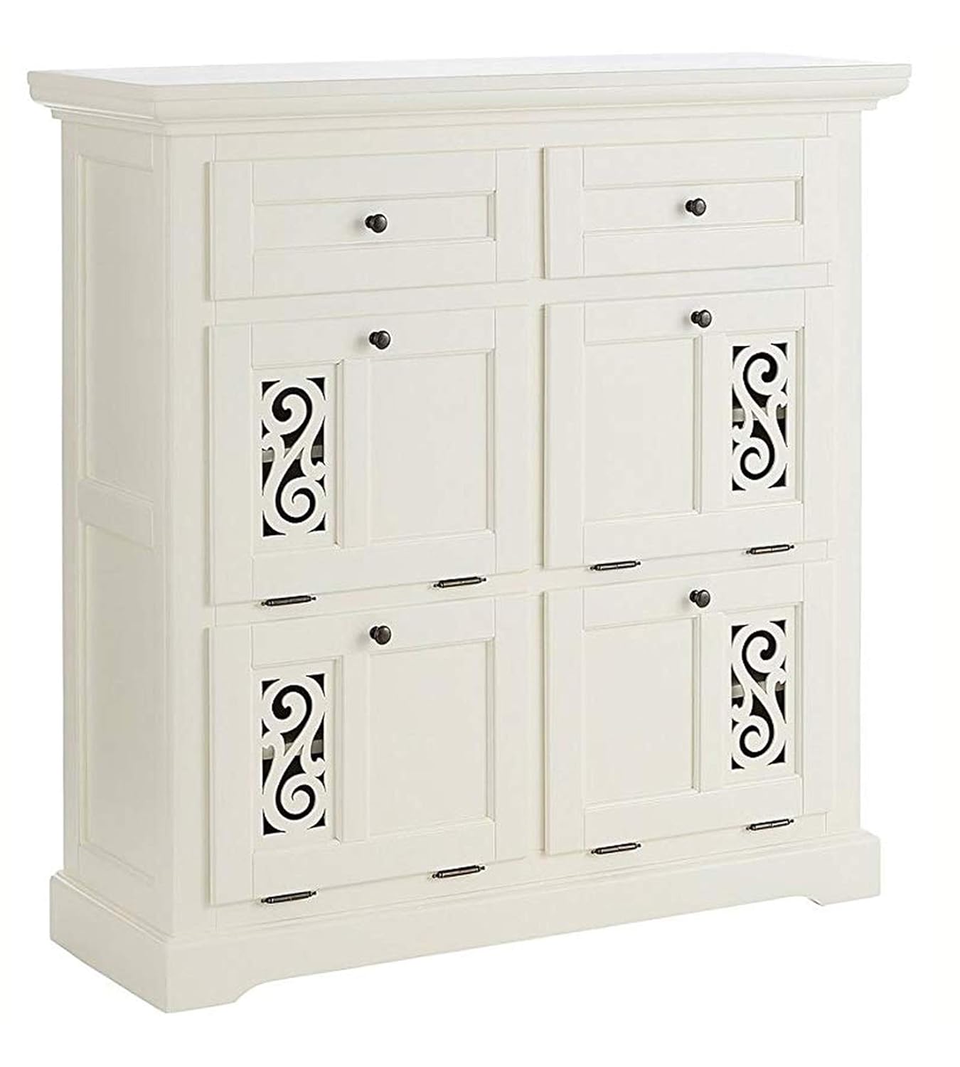APRODZ Mango Wood Preto Shoe Cabinet for Home | Shoe Rack Organiser | White Finish