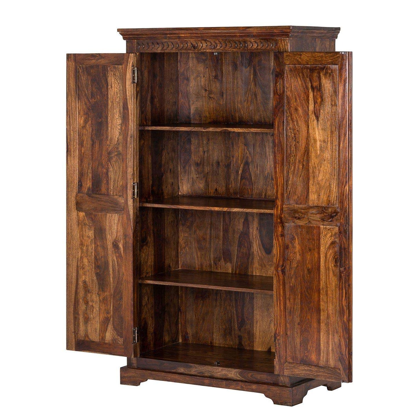 APRODZ Sheesham Wood Multipurpose Storage 2-Door Lima Wardrobe Almirah