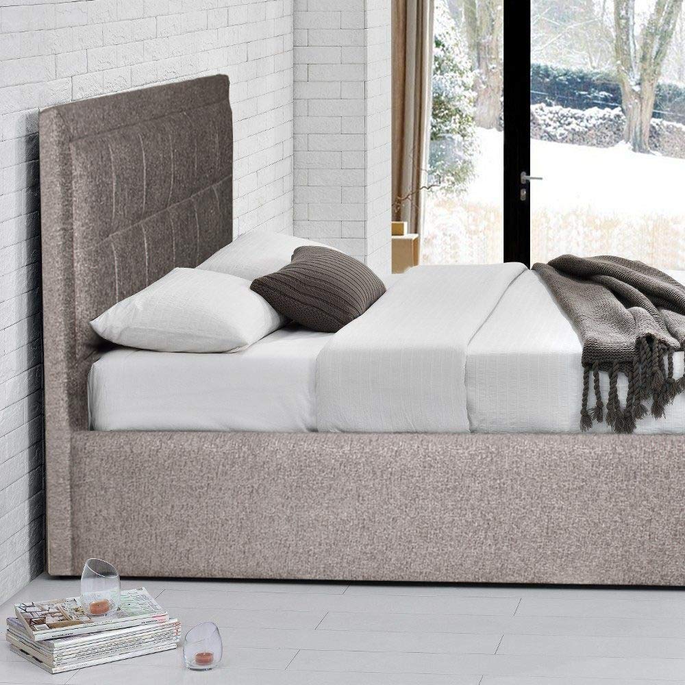 APRODZ Solid Wood Garret Queen Size Bed with Hydraulic Storage for Bedroom | Grey Finish