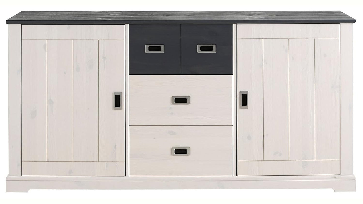 APRODZ Solid Wood Horizonte Sideboard Storage Cabinet for Living Room