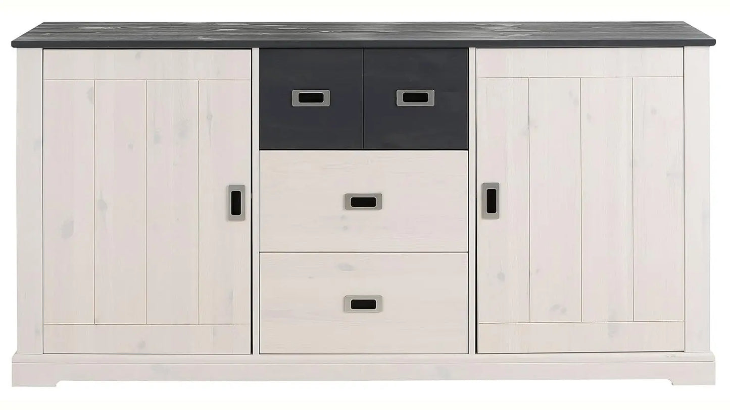 APRODZ Solid Wood Horizonte Sideboard Storage Cabinet for Living Room