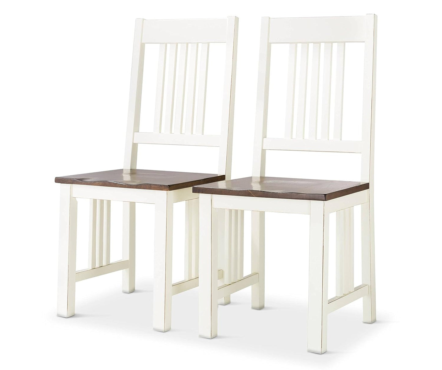 APRODZ Mango Wood Edirne Dining Chair Set for Home | Set of 2 Chair | White Finish