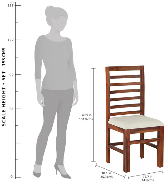 APRODZ Solid Wood Orlando Dining Chairs for Living Room | Set of 2 Wooden Chair